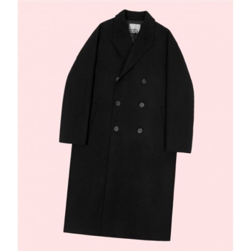 커스텀어클락 COSTUME OCLOCK 울 블렌드 핸드 메이드 더블 코트 블랙 COOSCT025BLACK 309775_이미지