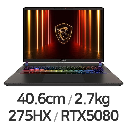 MSI 벡터 16 HX AI A2XWIG-U9 QHD+ WIN11 32GB램이미지입니다. 누르면 해당 게시물로 새창이동합니다.