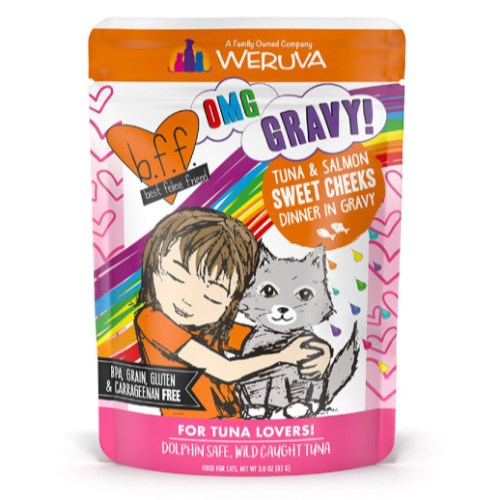 웨루바 BFF OMG 그레이비 튜나&살몬 스위트 칙스 파우치 85g (12개)_이미지