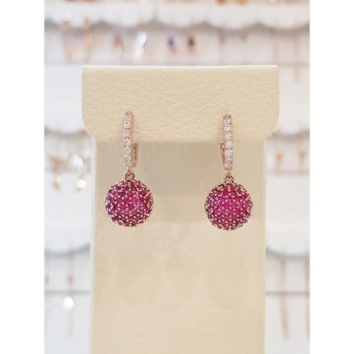 세이브존01 40대여자생일선물 루비 큐빅 미러볼 원터치 귀걸이 VE202 16218201