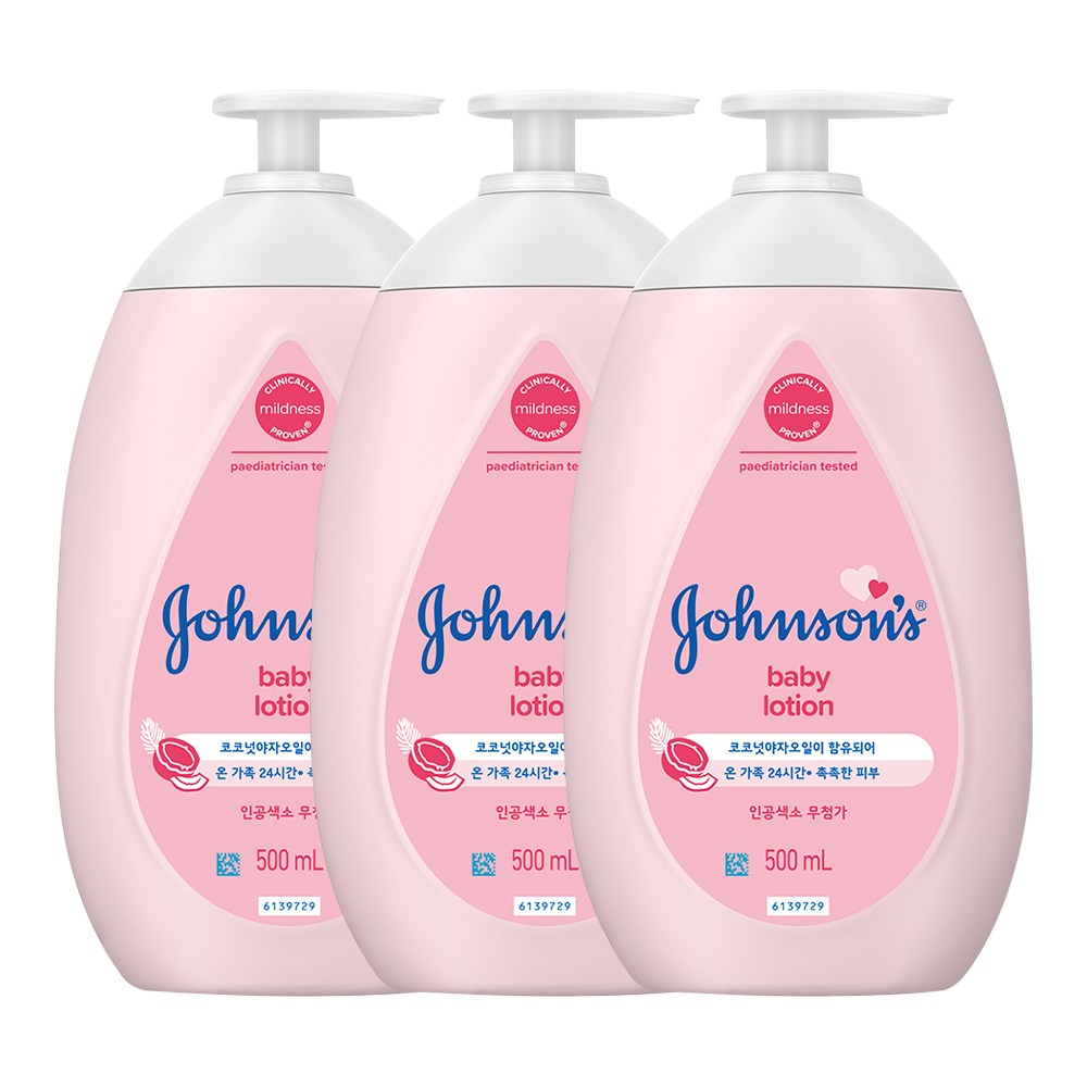 존슨앤존슨 존슨즈베이비 핑크 로션 펌프형 500ml (3개)