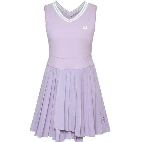 휠라 소재 믹스 플리츠 원피스 FS253OP11F001586_이미지