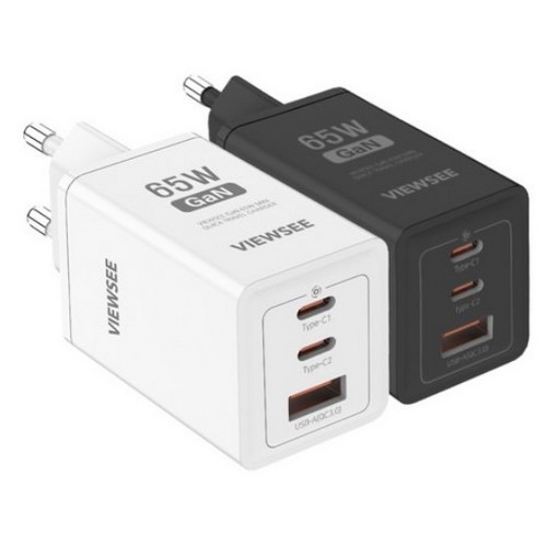 오토스마트 뷰씨 PD PPS 65W 3포트 GaN 충전기 QH-Z69-ACC65W-01_이미지