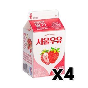 서울우유 딸기우유 200ml (4개)