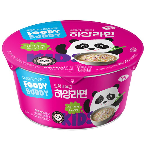 하림 푸디버디 하양라면 컵 80g (18개)_이미지