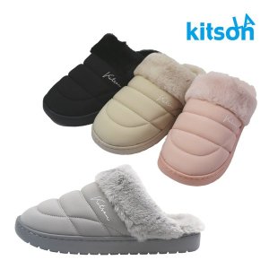 키슨 안젤라 방한 패딩 퍼 슬리퍼 (핑크)_이미지