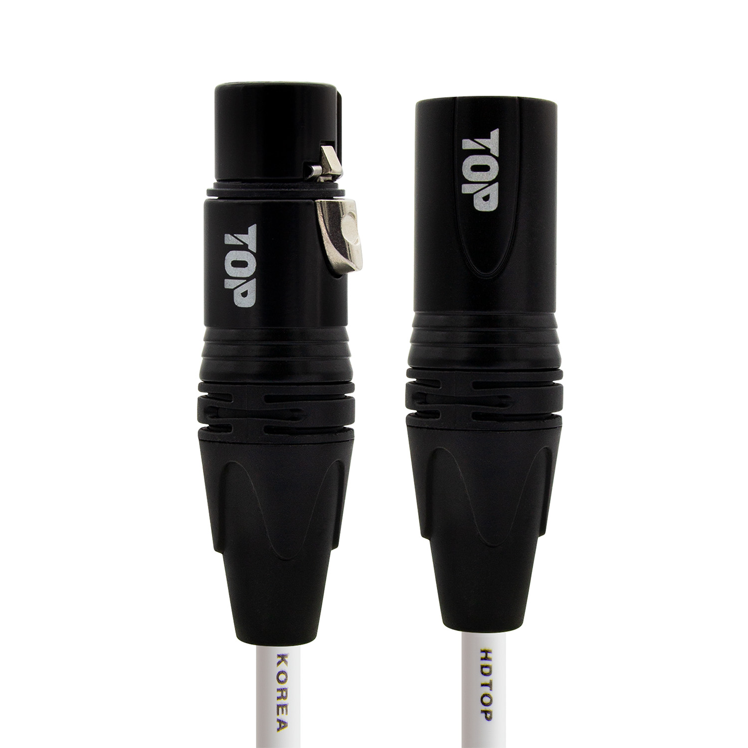 탑라인에이치디 HDTOP XLR 암 to 수 마이크 연장 케이블 블랙화이트 (3m, HT-TP5519)_이미지