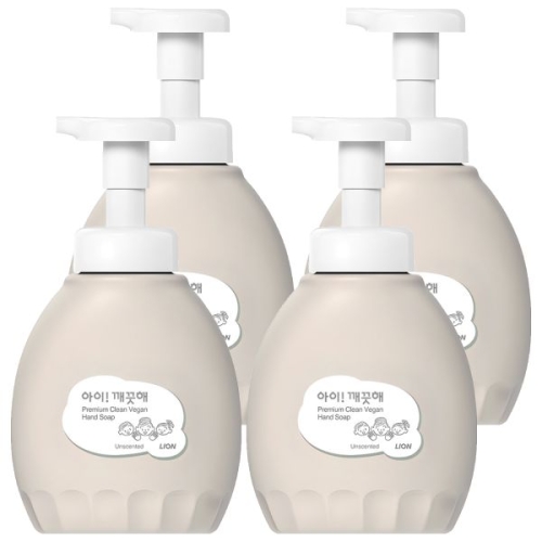 CJ라이온 아이깨끗해 프리미엄 클린 비건 핸드솝 무향 450ml (4개)_이미지