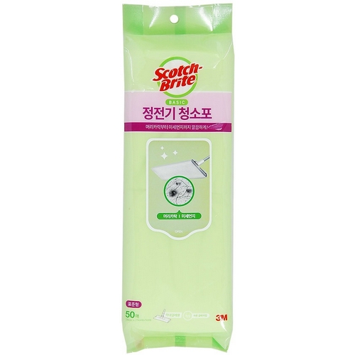 3M 스카치브라이트 ㅤ베이직 정전기 청소포 표준형 50매 (1개(50매))_이미지