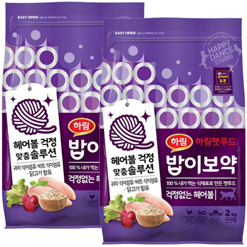 밥이보약 캣 걱정없는 헤어볼 2kg (2개)