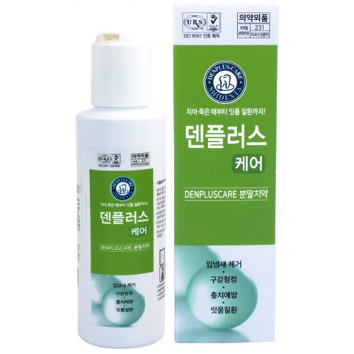 한국시텐타제약 덴플러스 케어 화이트닝 치아미백 천연치약 100g (1개)