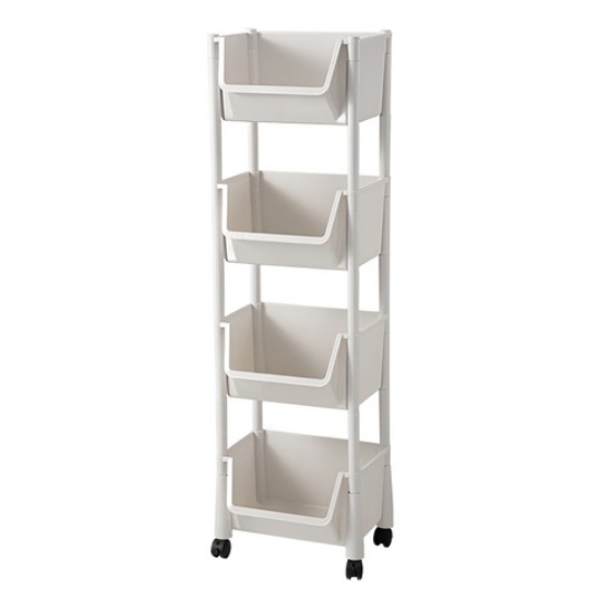  로이홈 다용도 주방 오픈형 선반 트롤리 일반타입 4단