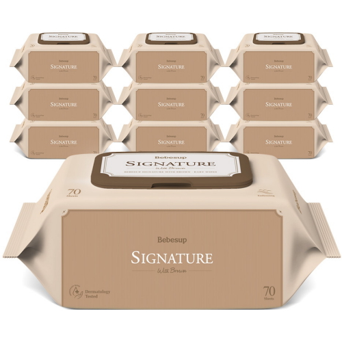 베베숲 ㅤ시그니처 위드 브라운 물티슈 캡형 70매 (10팩)_이미지