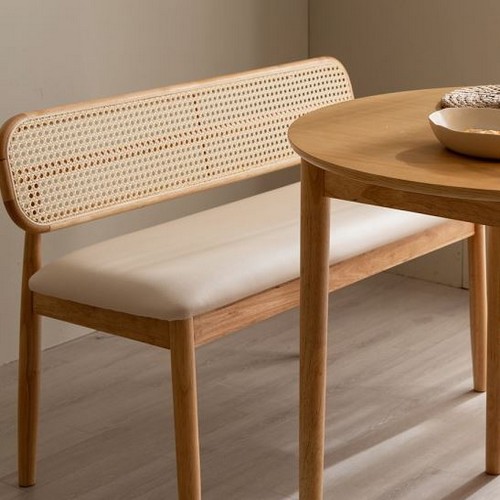 토니 라탄 원목 벤치의자 3인용