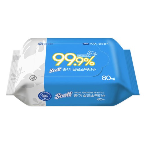스카트 종이 살균소독물티슈 리필형 80매 (40팩)_이미지