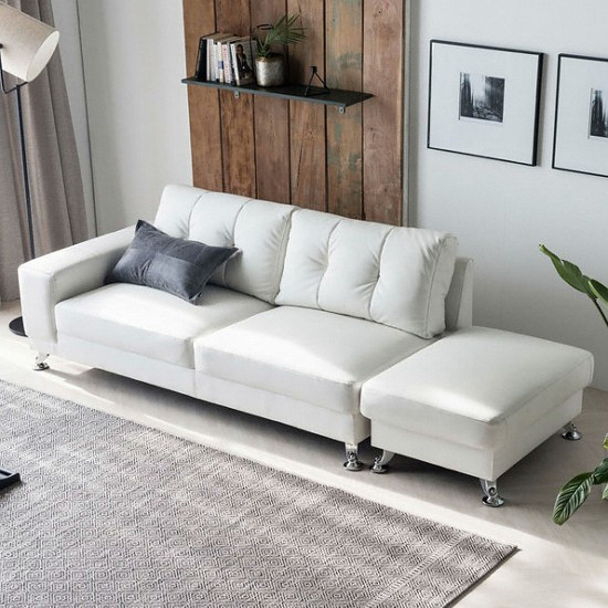 자네트가구 까벨로 가죽소파 3인용 (스툴별도)