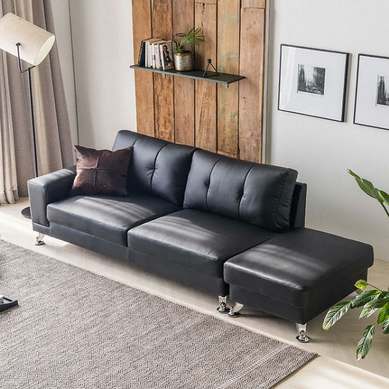 자네트가구 까벨로 가죽소파 3인용 (스툴별도)_이미지