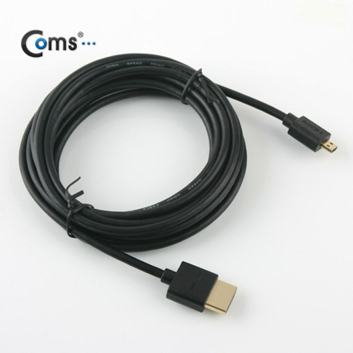 라이트컴 COMS HDMI/HDMI MICRO 케이블 V1.4/초슬림 고급/검정 (CT413, 3m)_이미지