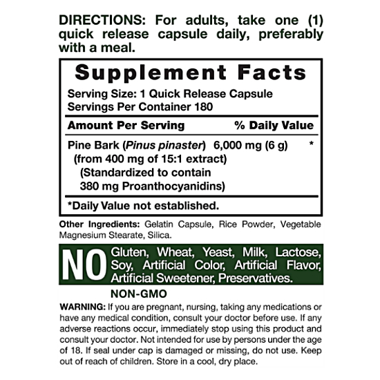 호르바흐 파인 바크 6000mg 180캡슐 (해외) (1개)_이미지