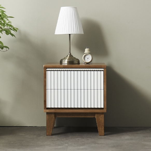 히트가구 G4144 템바보드 원목 2단 협탁 450_이미지