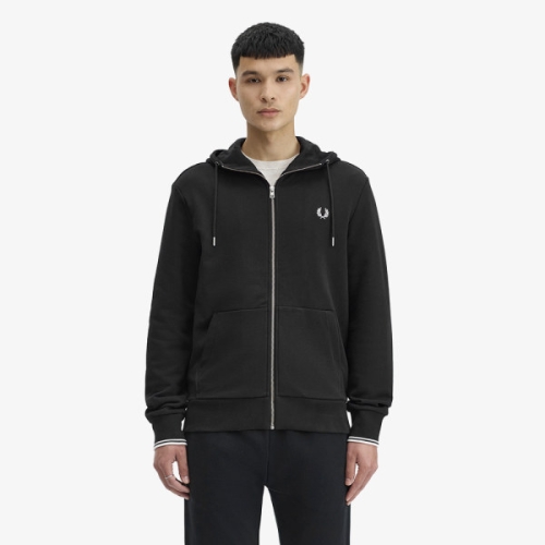 프레드페리 Sport 후드 집스루 스웻셔츠 블랙 AFPM2G97536-198