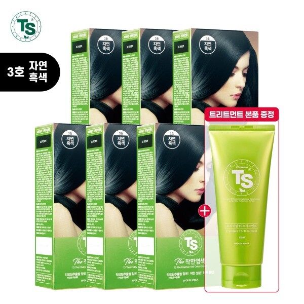TS 더 착한 염색 120g 6개+프리미엄 TS 트리트먼트 200ml 7종세트