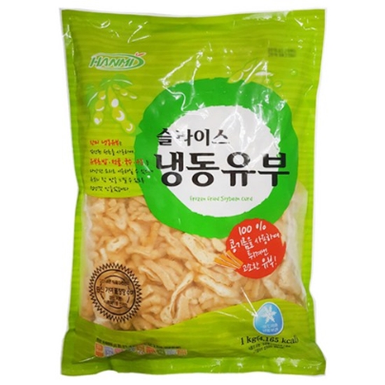 한미식품 냉동 슬라이스 유부 1kg (1개)_이미지