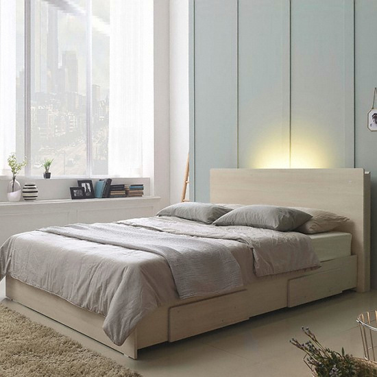 바로크가구 바리스 모던 서랍 LED침대 Q (Q7)_이미지