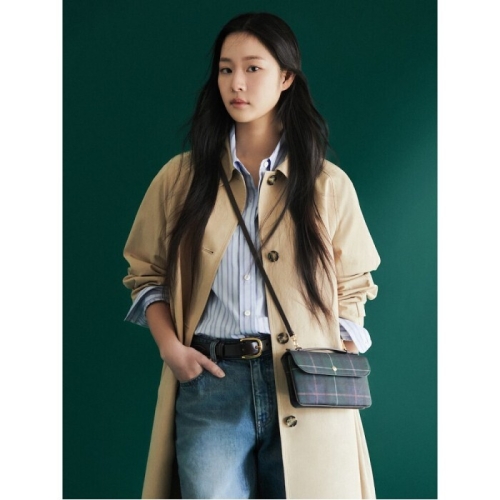 빈폴 ACC 헤릿체크 크로스백 그린 BE62A4M62M_이미지