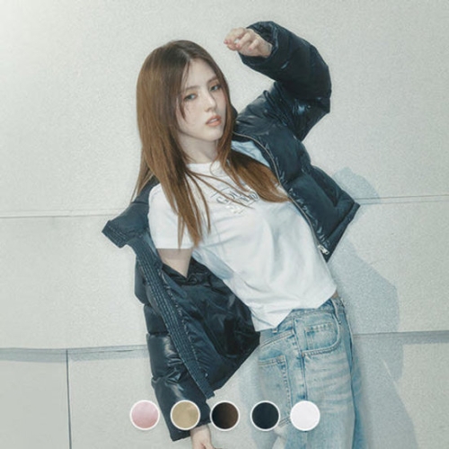 지오다노 374920 한소희 다운 푸파 패딩 05374920_이미지