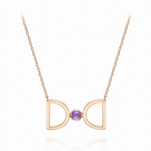 2월 탄생석 자수정 드봉디디 목걸이 JDRNRPS122V