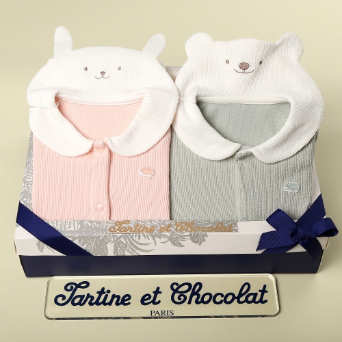 쇼콜라 타티네 쌍둥이출산백일세트 토토슬림상하 P+M+I TNTNNWXS17UM-P-I