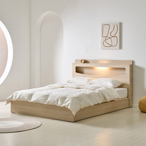 트리플 소피아 평상형 수납 LED침대 Q (7존독립스프링)