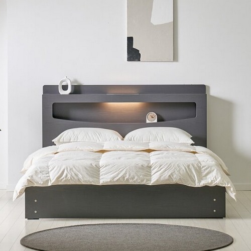 트리플 소피아 평상형 수납 LED침대 Q (7존독립스프링)_이미지