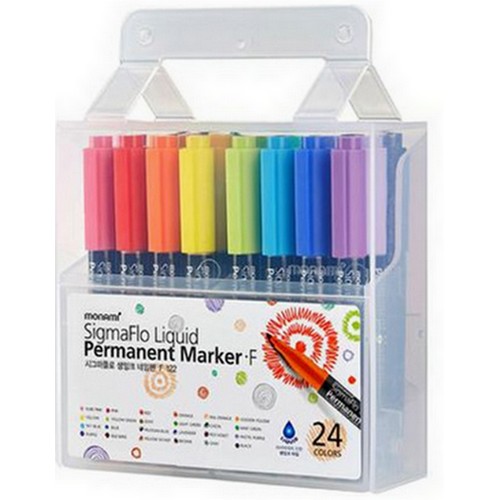 모나미 시그마플로 생잉크 F122 네임펜 세트 (24색)