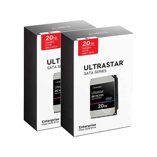 Western Digital Ultrastar DC HC555 박스 패키지 7200/512M WUH722020CLE6L4 (2x20TB)_이미지