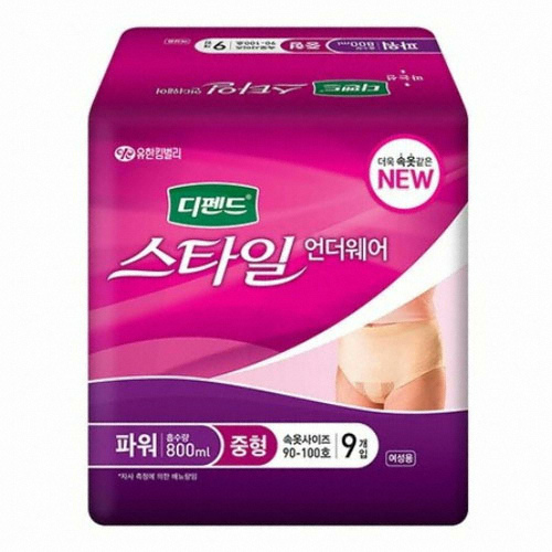 디펜드 스타일 언더웨어 파워 여성용 중형 9개 (1팩(9개))_이미지