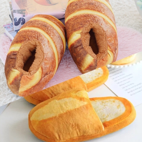 따끈 바게트 빵 슬리퍼 2종 겨울 기모 털 실내화_이미지
