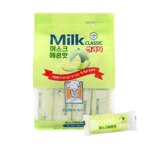 위아더월드 밀크 클래식 쌀과자 머스크메론맛 240g (1개)_이미지