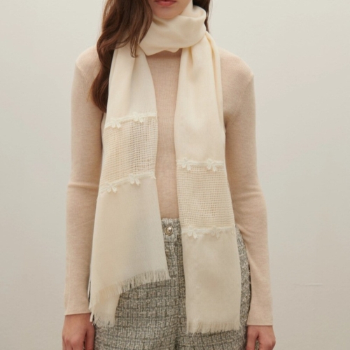 사틴 레이스 리본 소프트 머플러S254BM90A_이미지