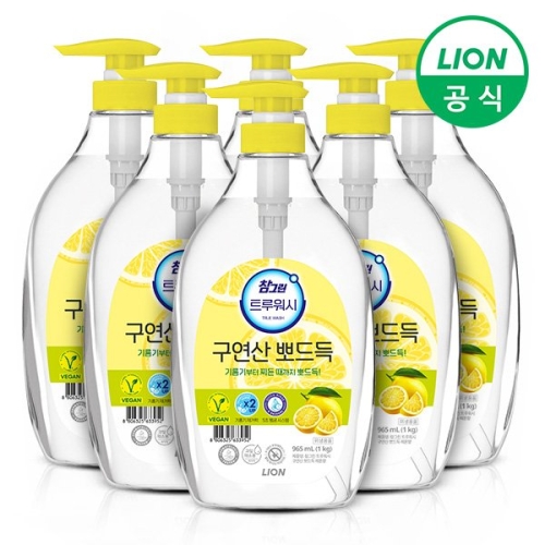 참그린 트루워시 구연산 뽀드득 레몬향 1kg (965ml) (6개)_이미지