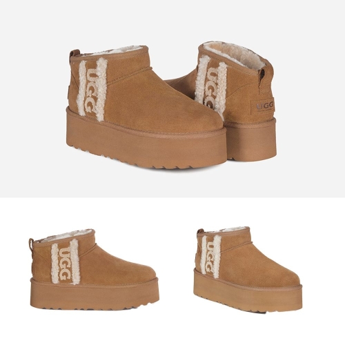 UGG 호주 오즈라나 여성 부츠 사이드 로고 미니 플랫폼 OZ0018 키높이