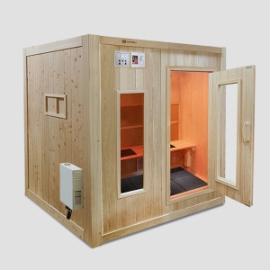 친환경편백아트 편백 양자히터 숯 건식 4인 온수 홈 사우나 의자형 P940