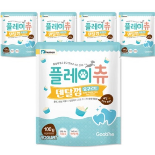 듀먼 플레이츄 덴탈껌 요구르트 100g (5개)_이미지