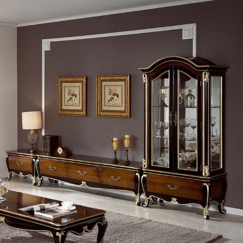 벤티스가구 델피 엔틱 원목 거실장세트 C형 3650_이미지