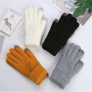 OMT 꽈배기 기모 니트 스마트폰 터치 겨울 장갑_OFS-GV371_이미지