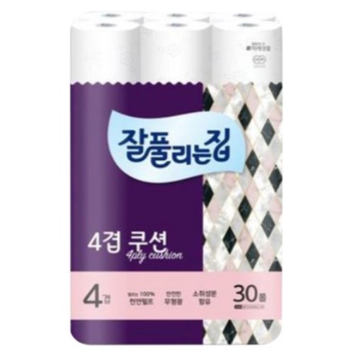 미래생활 잘풀리는집 4겹 쿠션 27m (30롤) (1팩)