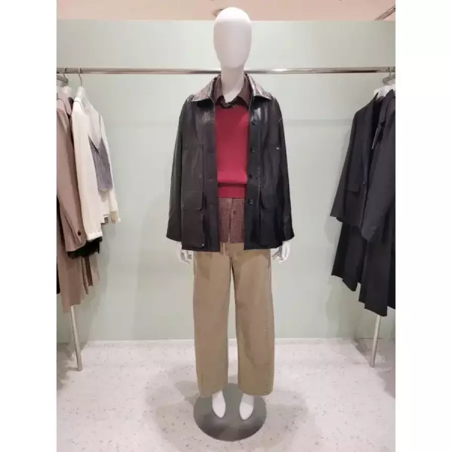  올리브데올리브 페이크 레더 하프 자켓 OE6XJ878