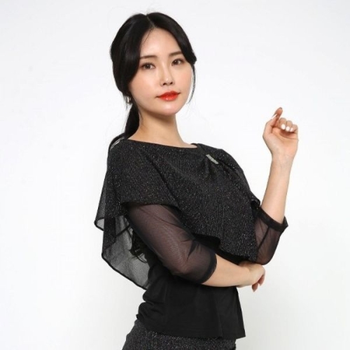 알티피아 LDT24900 무지개띠망토티 스팽글 테마 슈트 상의 프린