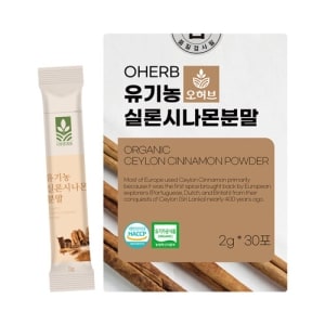 오허브 유기농 실론시나몬 <b>계피</b><b>가루</b> 2g 30포